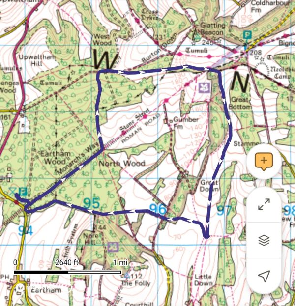 Eartham Wood circular walk map